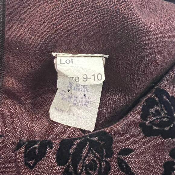 Vintage Studio C Maroon and Black Floral 2-Piece Dress and Jacket Set - Picture 4 of 16